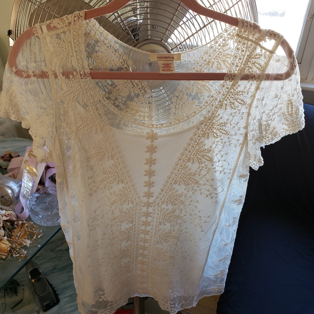 Sundance Ivory/Antique Cami with Lace overlay